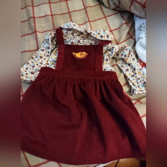 SOLD Wonder Nation winter 12 mo blouse jumper dress and hosiery floral SET - Picture 12 of 12